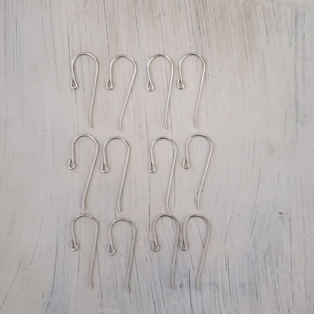 6 PAIR Solid Sterling Silver Ear Wires - Picture 7 of 8